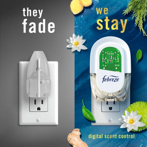 Febreze Origins Fade Defy PLUG Air Freshener & Odor Fighter Ocean Dual Oil Refills Perspective: right