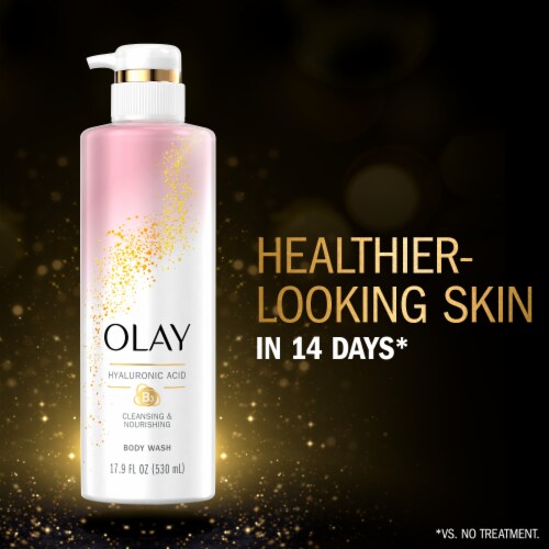 Olay Cleansing & Nourishing Vitamin B3 and Hyaluronic Acid Body Wash Perspective: right