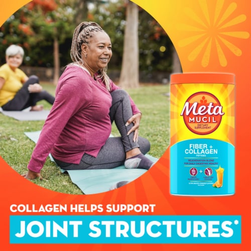 Metamucil Fiber + Collagen Peptides Orange Flavored Powder Perspective: right