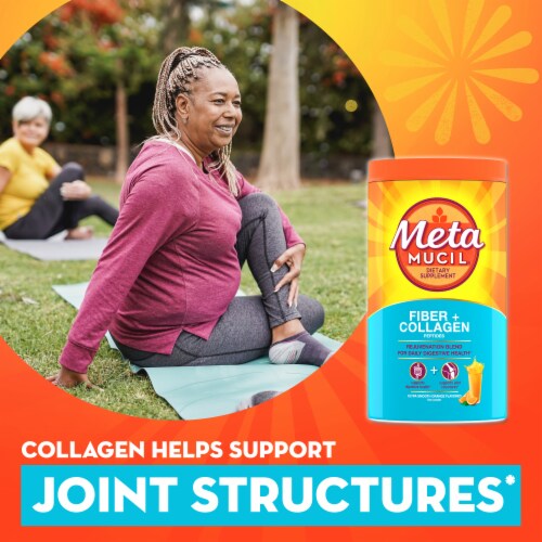 Metamucil Fiber + Collagen Peptides Orange Powder Perspective: right