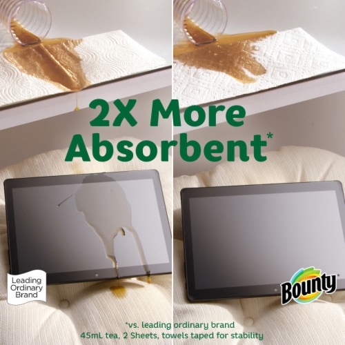 Bounty Double Roll Full Sheet White Paper Towels Perspective: right