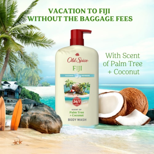 Old Spice Fresher Collection Body Wash Pump Fiji With Palmtree Perspective: right