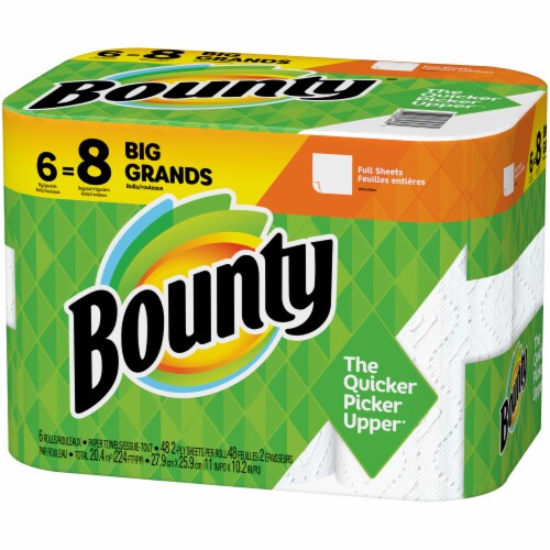 Bounty Full Sheets Big Roll White Paper Towels Perspective: right
