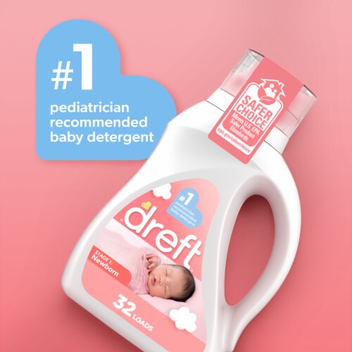 Dreft Newborn Baby Lightly Scented Liquid Laundry Detergent Perspective: right