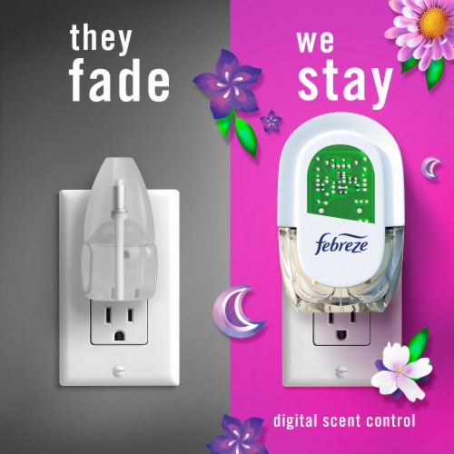 Febreze Moonlight Breeze Odor-Eliminating Fade Defy PLUG Air Freshener Gain Oil Refill Perspective: right