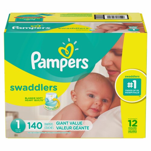 Pampers Swaddlers Size 1 Newborn Diapers Perspective: right