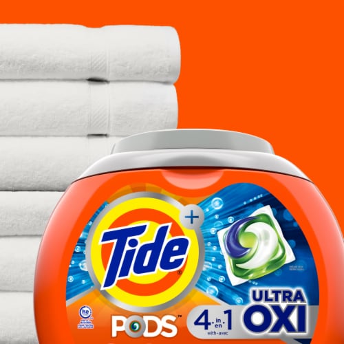 Tide PODS Ultra Oxi Liquid Laundry Detergent Soap Pacs Perspective: right