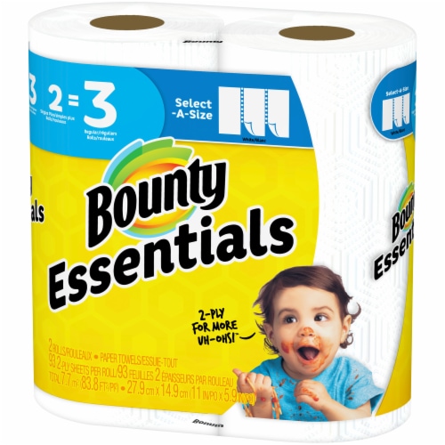 Bounty Essentials Select-A-Size Singles Plus Roll Paper Towels Perspective: right