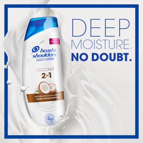Head & Shoulders Coconut Daily-Use Anti-Dandruff Paraben Free 2 In 1 Shampoo and Conditioner Perspective: right