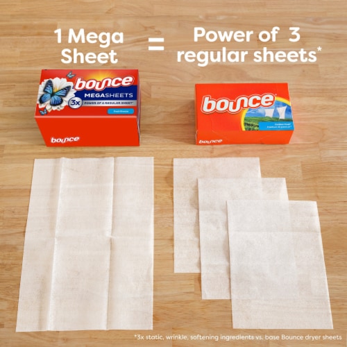 Bounce Outdoor Fresh Scent WrinkleGuard Mega Dryer Sheets Perspective: right