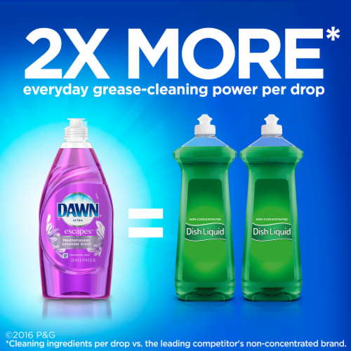 Dawn Ultra Escapes Mediterranean Lavender Scent Dishwashing Liquid Perspective: right