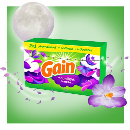 Gain Moonlight Breeze Fabric Softener Dryer Sheets Perspective: right