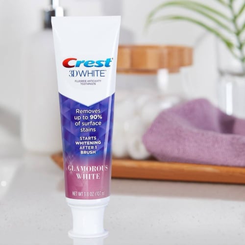 Crest 3D White Glamorous White Teeth Whitening Toothpaste Perspective: right