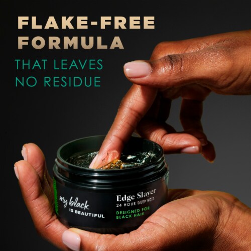 My Black is Beautiful Edge Slayer Coconut Oil Honey and Turmeric Flake-Free Edge Control Perspective: right