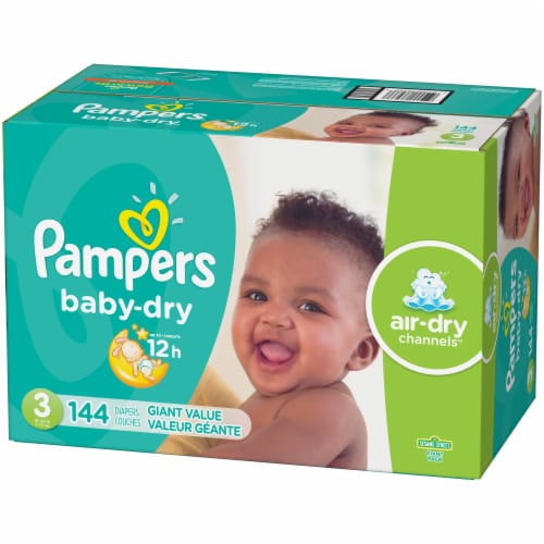 Pampers Baby Dry Size 3 Diapers Giant Pack Perspective: right