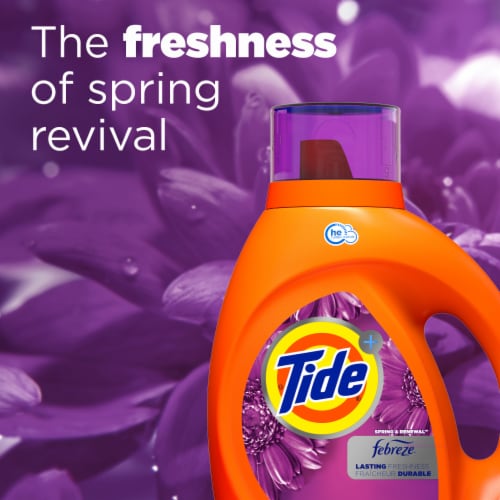 Tide Plus Febreze Freshness Spring & Renewal Turbo Clean Liquid Laundry Detergent Perspective: right