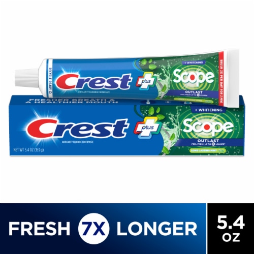 Crest + Scope Mint Outlast Complete Whitening Toothpaste Perspective: right
