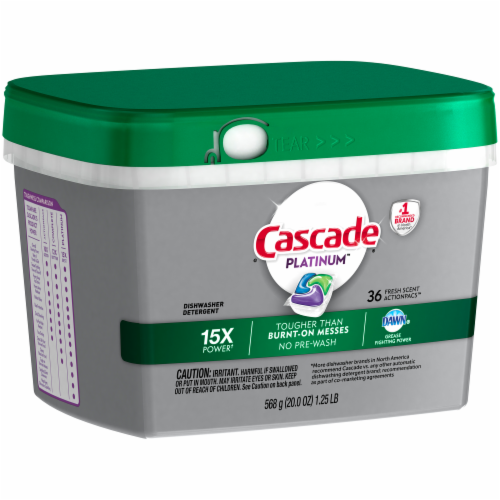 Cascade Platinum Fresh Scent  Dishwasher Detergent Action Pacs Perspective: right