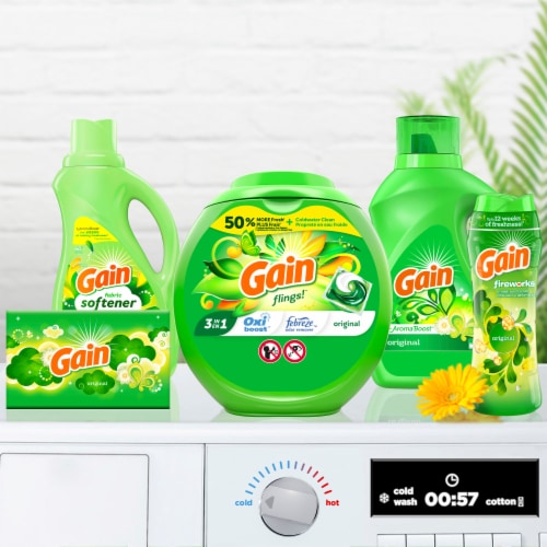 Gain Flings Original Liquid Laundry Detergent Soap Pacs Perspective: right