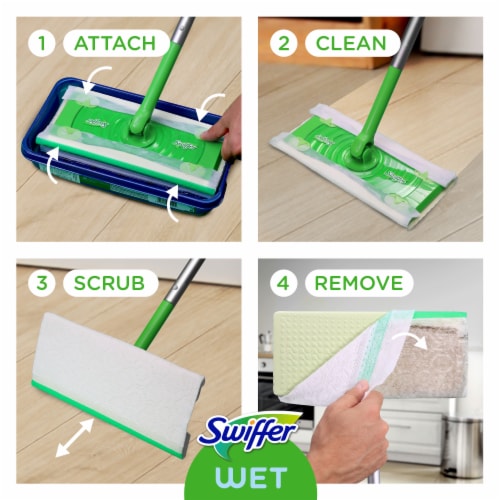 Swiffer Sweeper Dry and Wet Multi Surface Floor Cleaner Sweeping and Mopping Starter Kit Perspective: right