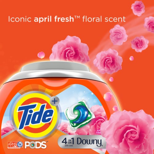 Tide 4-in-1 Downy April Fresh Liquid Laundry Pods Perspective: right
