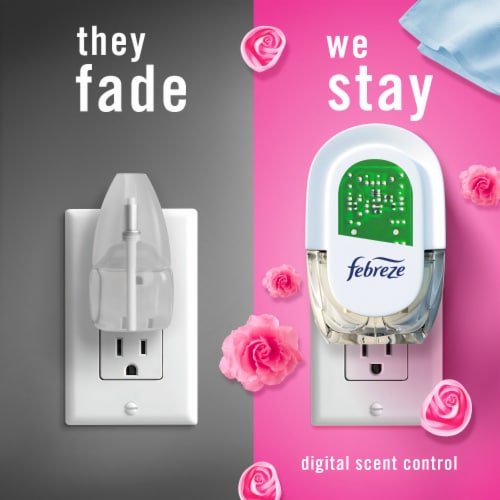 Febreze Downy April Fresh Odor-Eliminating Fade Defy PLUG Air Freshener Oil Refills Perspective: right