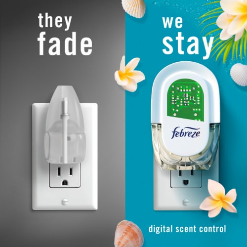 Febreze Bora Bora Odor-Eliminating Fade Defy PLUG Air Freshener Oil Refills Perspective: right