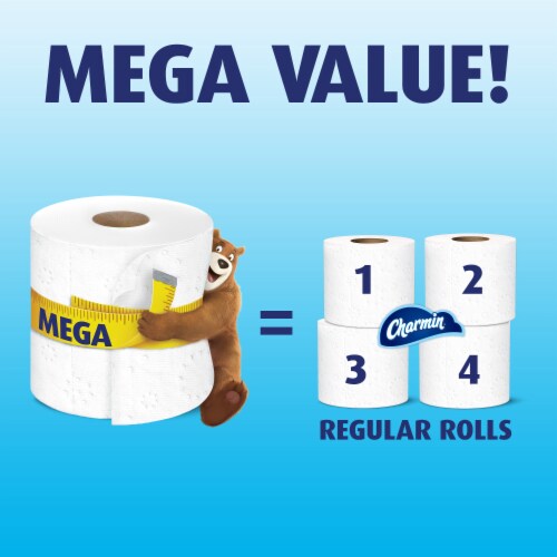 Charmin Essentials Strong Toilet Paper Tissue Mega Rolls Perspective: right