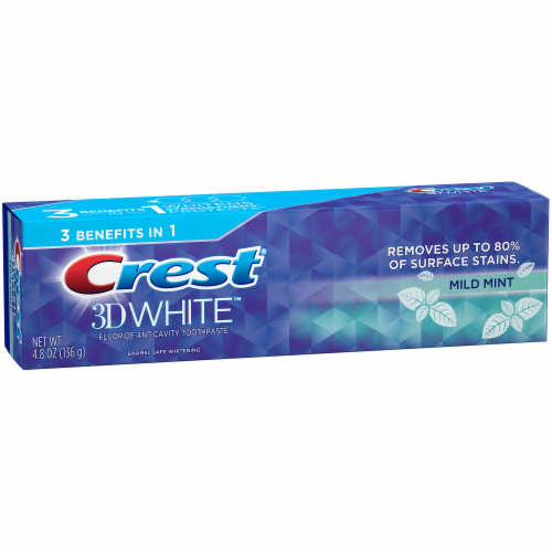 Crest 3D White Mild Mint Fluoride Anti-Cavity Toothpaste Perspective: right