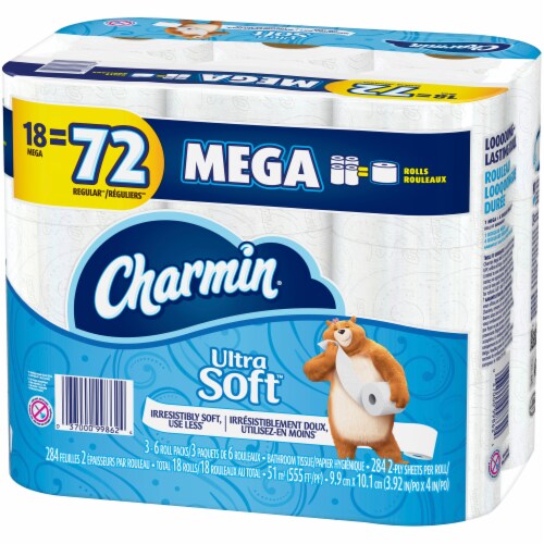 Charmin Ultra Soft Mega Roll Bath Tissue Perspective: right
