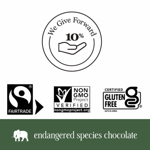 Endangered Species™ Almonds and Sea Salt 72% Dark Chocolate Candy Bar Perspective: right