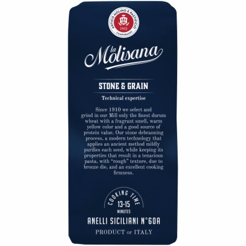 La Molisana Bronze Die Anelli Siciliani Durum Wheat Semolina Enriched Macaroni Product Perspective: right