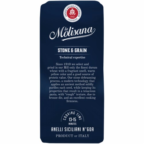 La Molisana Bronze Die Anelli Siciliani Durum Wheat Semolina Enriched Macaroni Product Perspective: right