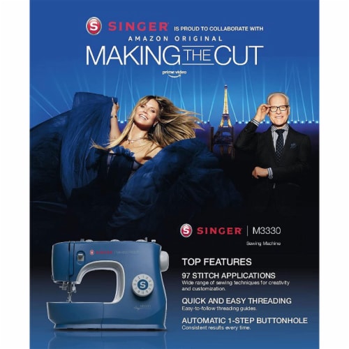 Singer S0230 Serger Sewing Machine w/Included Accessory Kit & Free Arm, Blue Perspective: right