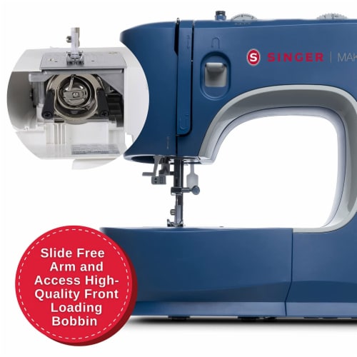 SINGER M3330 Making the Cut 97 Application Sewing Machine with Accessories, Blue Perspective: right