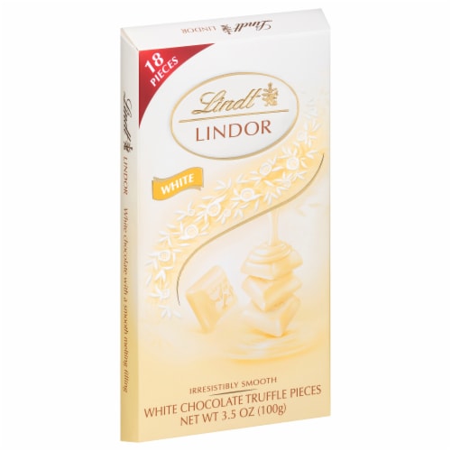 Lindt LINDOR White Chocolate Truffle Candy Bar Perspective: right
