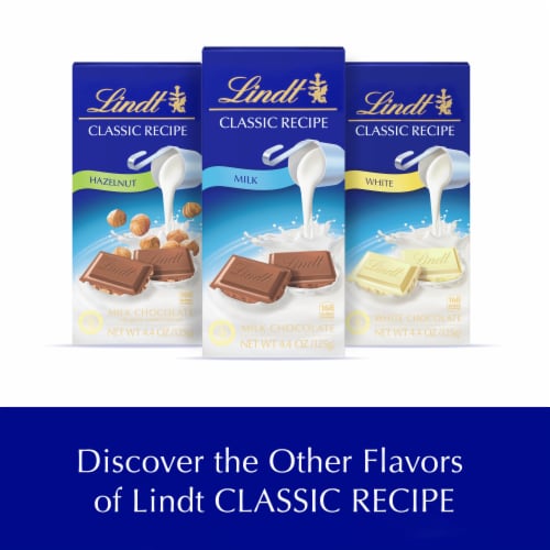 Lindt CLASSIC RECIPE Milk Chocolate Candy Bar Perspective: right