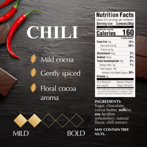 Lindt EXCELLENCE Chili Dark Chocolate Candy Bar Perspective: right