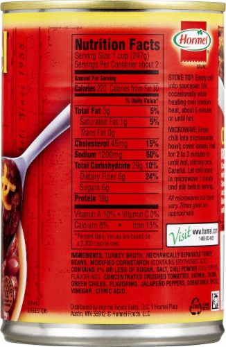 Hormel Turkey with Beans Chili Perspective: right