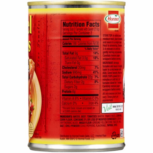 Hormel® Beef Tamales in Chili Sauce Perspective: right