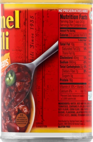 Hormel Hot Chili with Beans Perspective: right