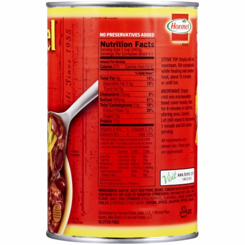Hormel Chili With Beans Perspective: right