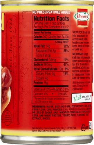 Hormel® No Beans Chili Perspective: right