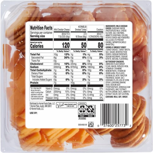 Hormel Gatherings® Smoked Turkey with Cheese and Crackers Deli Snack Tray Perspective: right