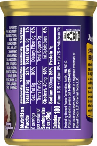 Spam® Korean BBQ Flavored Canned Meat Perspective: right