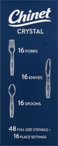 Chinet® Cut Crystal Cutlery 48 Count Perspective: right