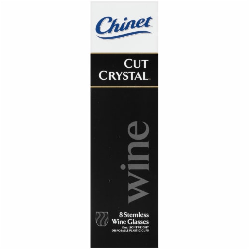 Chinet Cut Crystal 15-Ounce Stemless Wine Glasses Perspective: right