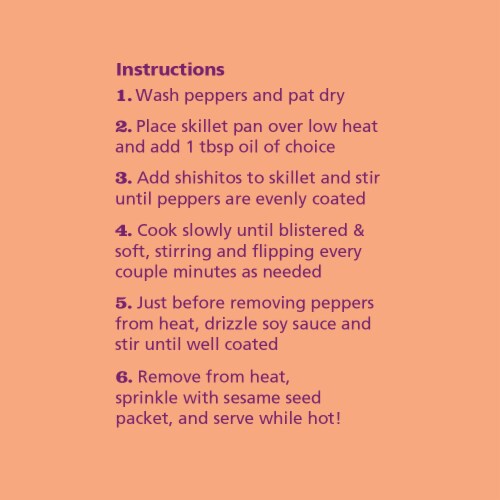 Frieda’s® Quickfires™ Shishito Peppers Sesame Soy Meal Kit Perspective: right
