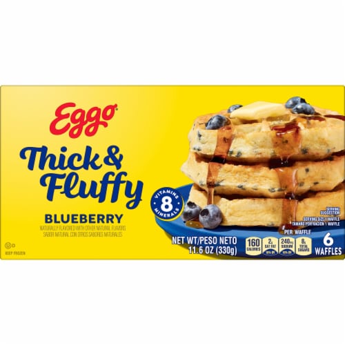 Kellogg's® Eggo® Thick and Fluffy Blueberry Frozen Waffles Perspective: right