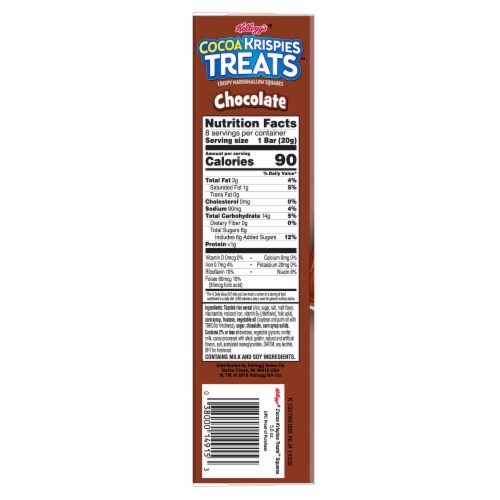 Kellogg's® Cocoa Krispies™ Treats Crispy Chocolate Marshmallow Squares Perspective: right